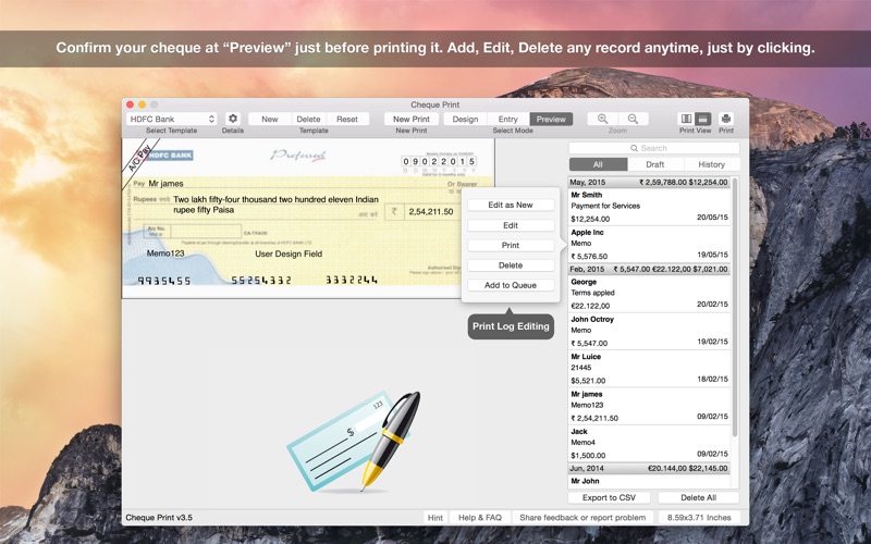 Cheque Print 2 Screenshot