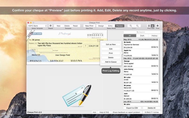 Screenshot #2 pour Cheque Print 2