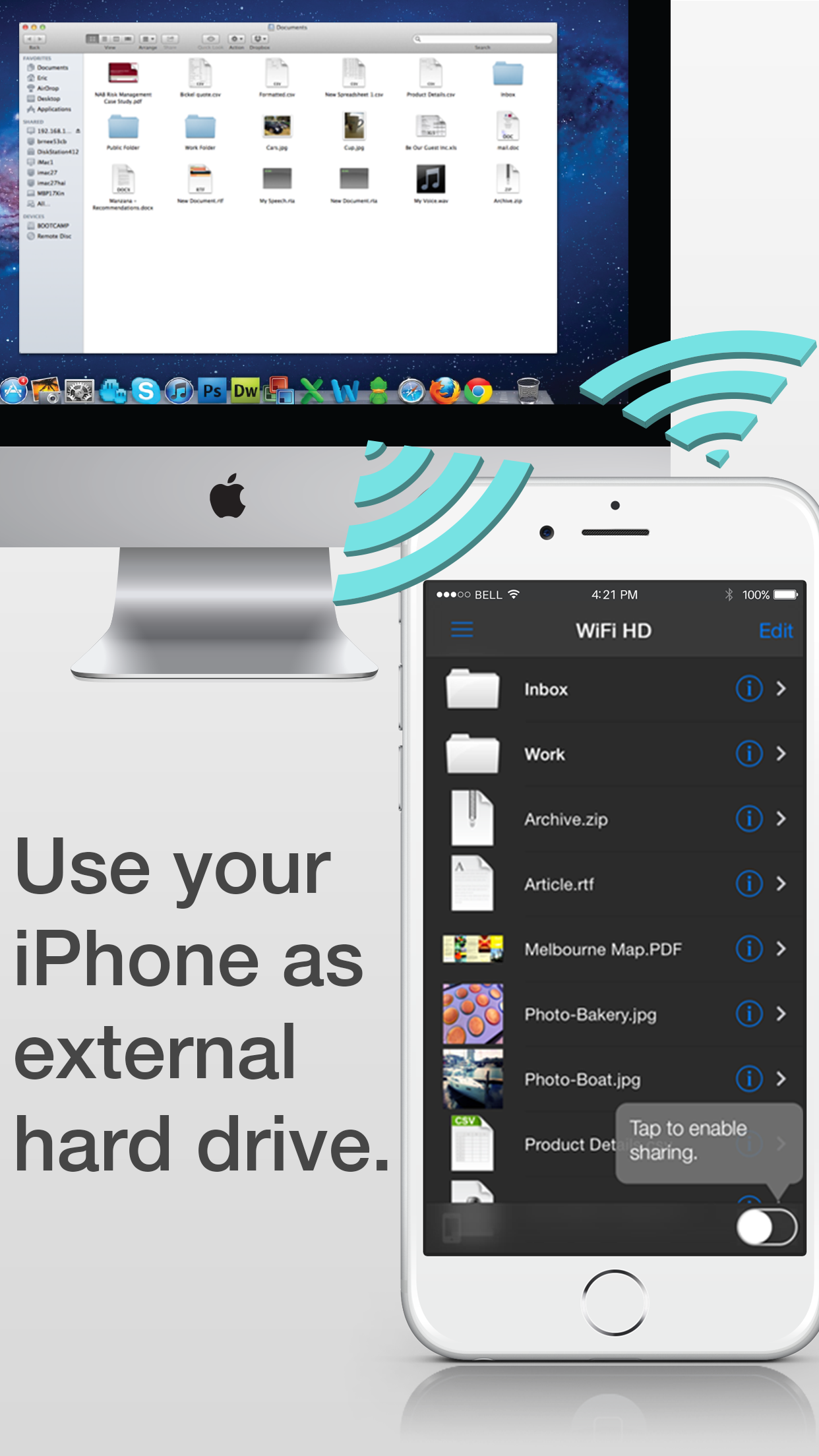WiFi HD - Instant Hard Drive SMB Network Server Share