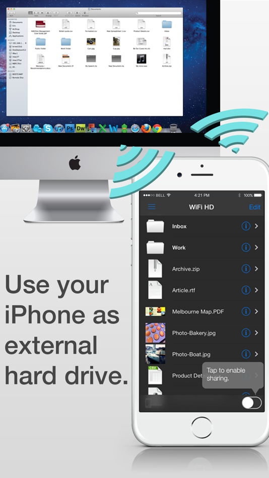 WiFi HD - Instant Hard Drive SMB Network Server Share - 8.1 - (iOS)