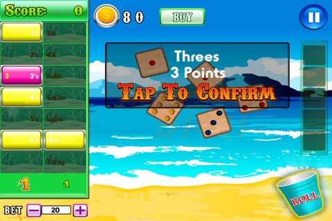 ``2015`` Best Casino Summer Beach Yatzy (Yahtzee) Dice Fun Win Games Free screenshot 2