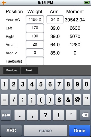 C150G Weight and Balance Calculator screenshot 2