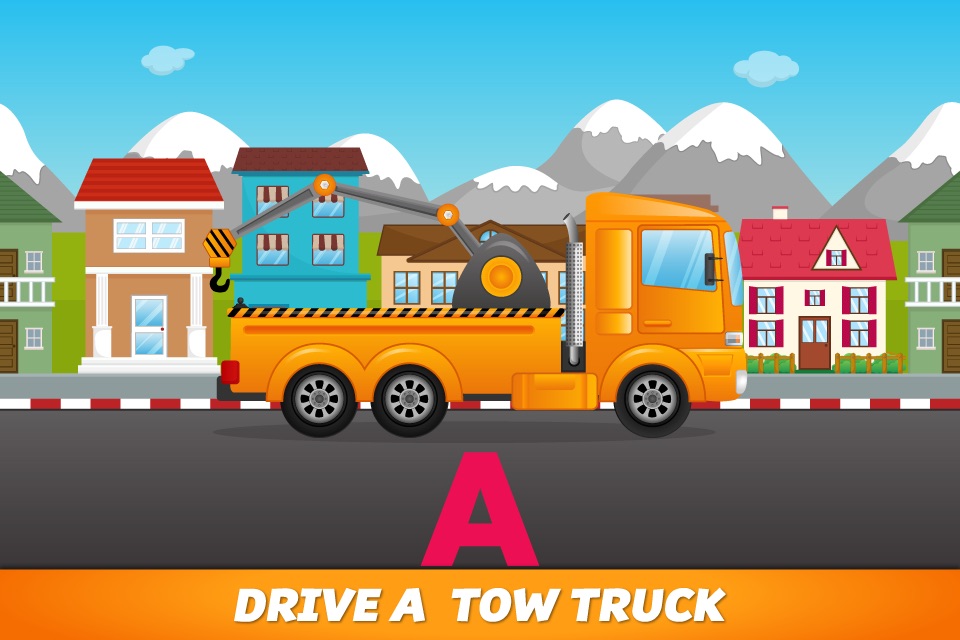 ABC Tow Truck Free - an alphabet fun game for preschool kids learning ABCs and love Trucks and Things That Go screenshot 2