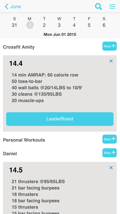 WODTracker iPhone screenshot