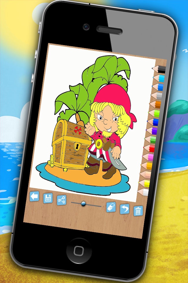 Pintar piratas - juego educativo de colorear piratas para niños y niñas de 1 a 6 años screenshot 3