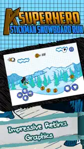 A Superhero Stickman Run - Amazing Mountain Snowboard Racer screenshot #1 for iPhone