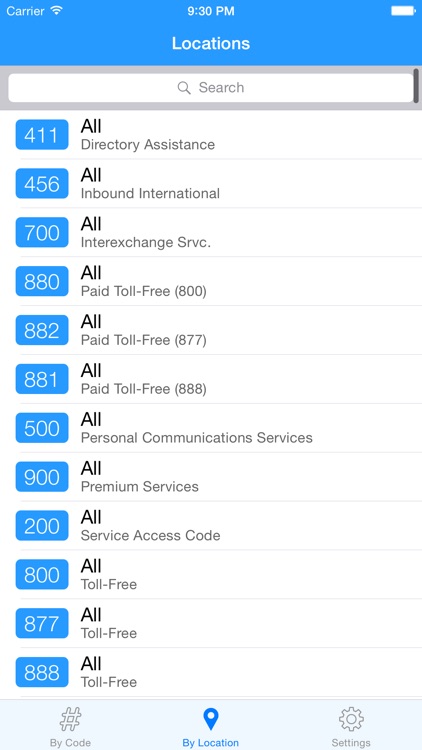 Area Code Lookup