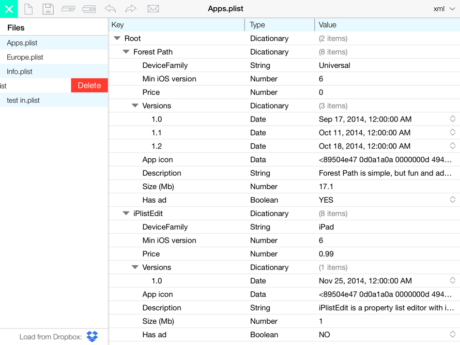 #4. iPlistEdit (iOS) 来自: Natalia Tsybulenka
