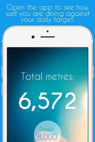 TotalMetres - The home screen counter showing metres walked & run screenshot 2