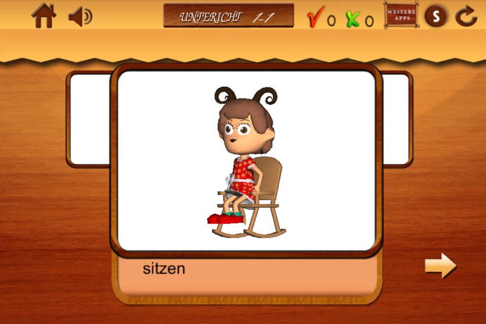 Verben für Kinder- Teil 1-Animierte Deutsch Sprach-Lern-Lektionen & Spiele: KIds learn German verbs easily Free screenshot 3