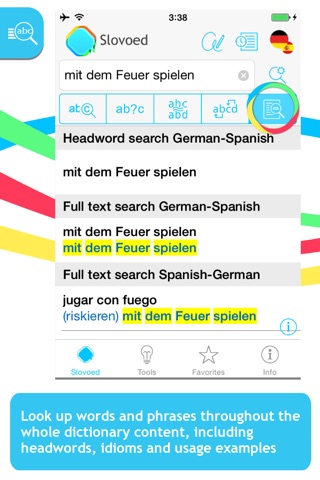 German <-> Spanish Slovoed Classic talking dictionary screenshot 2