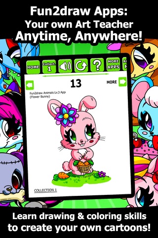 Fun2draw™ Animals Lv3 - How to Draw & Color Stylish Pretty Kawaii Animal Characters screenshot 4