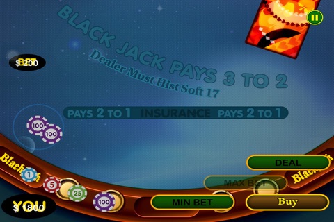 All-in Diamond Blackjack 21 Jewel Blitz Mania Casino Pro screenshot 4