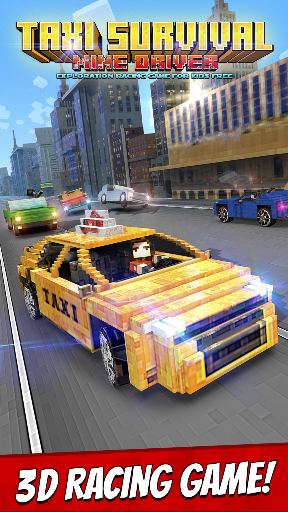 Taxi Survival . Mine Driver Exploration Racing Game For Kids Free
