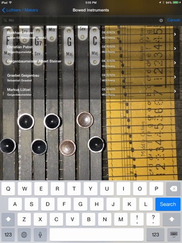Guarneri - List of the music luthiers/-stores in DE, AT & CH iPad screenshot 3 - Music app