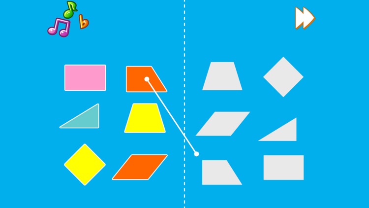 Kids Shapes - Kids worksheet matching shapes and shadows