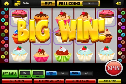 Slots Machines Spin & Win Fun Cupcakes in the House of Las Vegas Casino Games Free screenshot 2