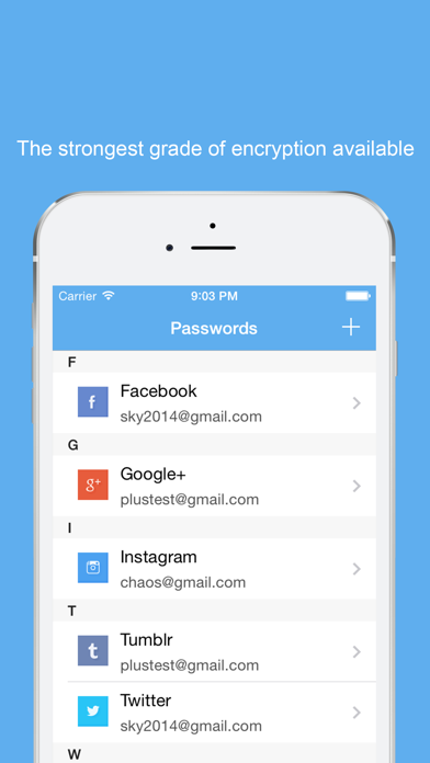 Screenshot #1 pour Password Manager-Encrypt data