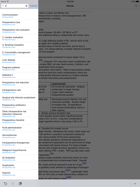 Surgeon's Brain : A General Surgery Reference Companion iPad screenshot 4 - Medical app