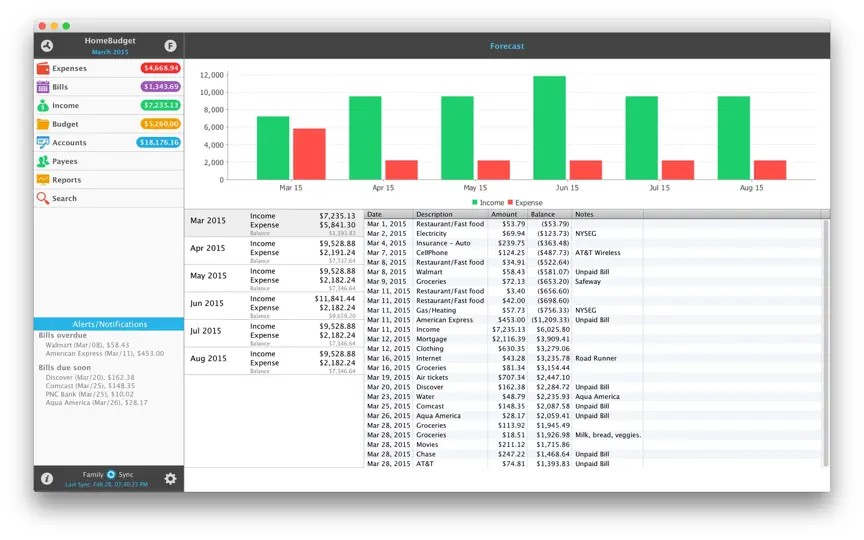 Captura de pantalla de HomeBudget Lite (w/ Sync) en iPhone 5