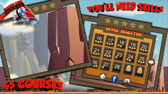 A Kamikaze Stickman Air-Wings Tiny Flying Glider