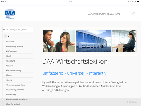 DAA Wirtschaftslexikon iPad screenshot