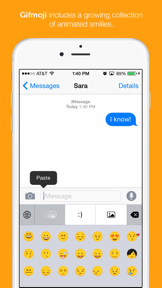 Gifmoji - emoji animated gif keyboard screenshot