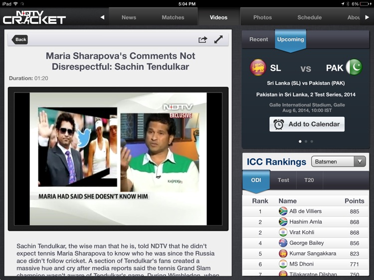 NDTV Cricket for iPad screenshot-3