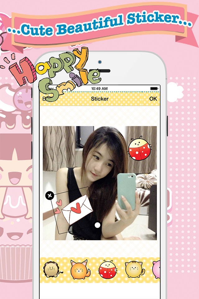 Cute Beautiful Sticker - photo editor, filters, effects, camera plus frames for your screenshot 3