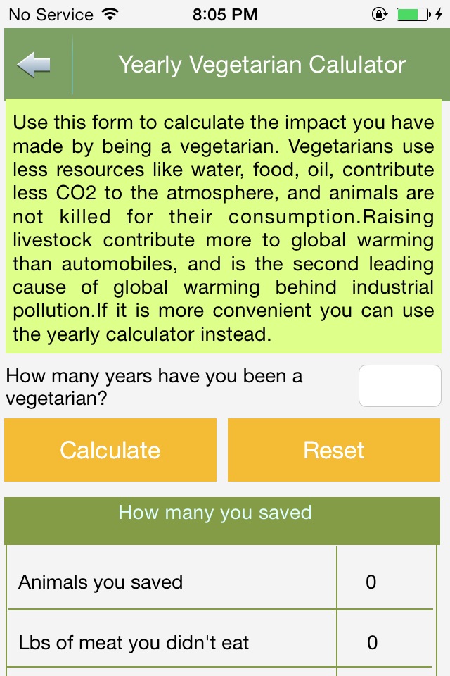 Vegetarian Calculator screenshot 4