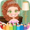 Princess Colorbook Educational Coloring Game for Kids Girls