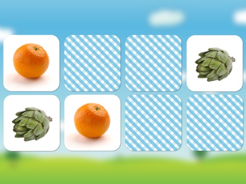Fruits and vegetables flashcards quiz and matching game for toddlers and kids in English iPad screenshot 3 - Education app