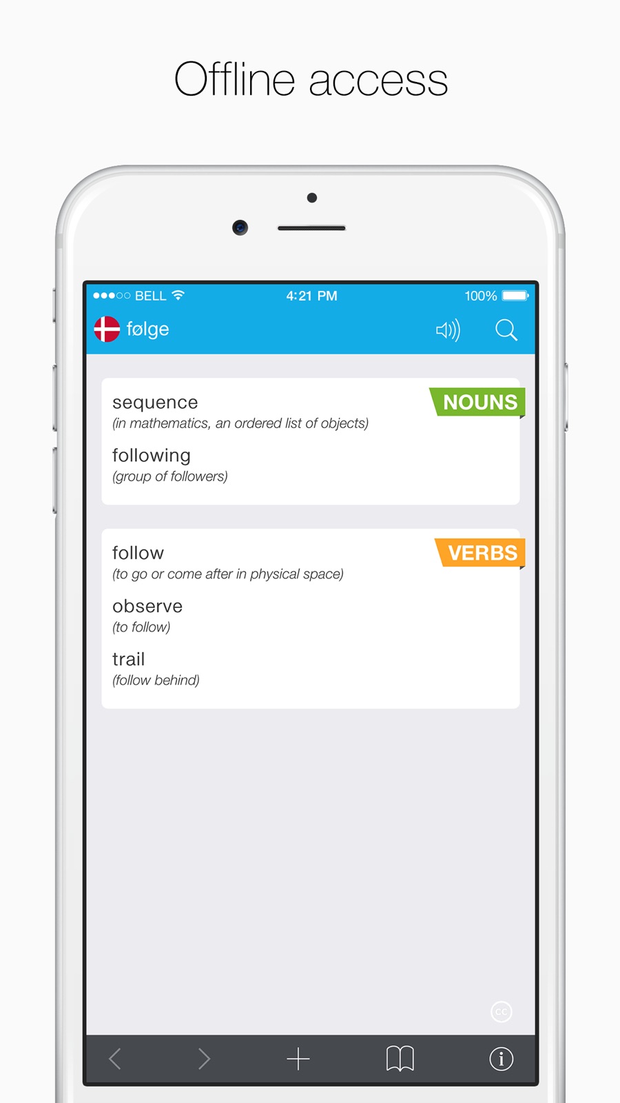 Danish – English Dictionary iphone screenshot 1