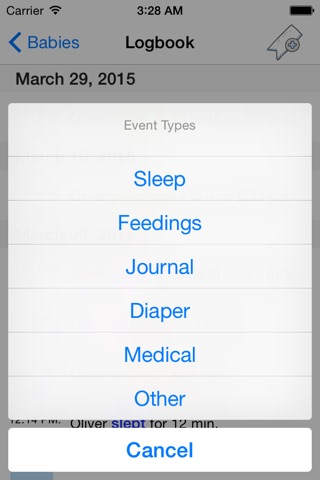 BabyMy! Baby Logger, Activity Graphs and Growth Charts screenshot 3