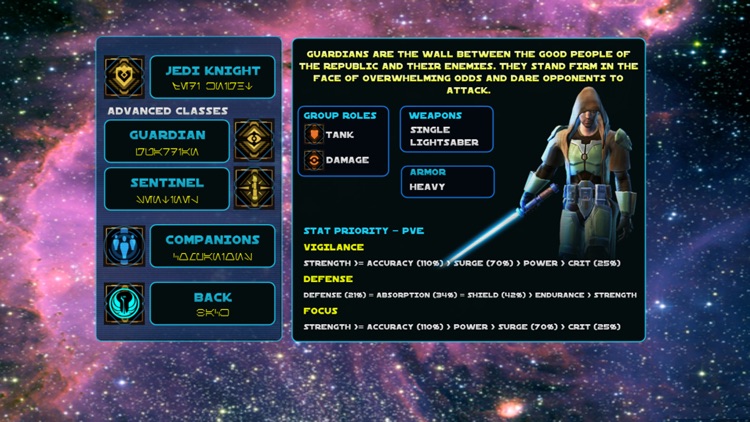 Classes for SWTOR