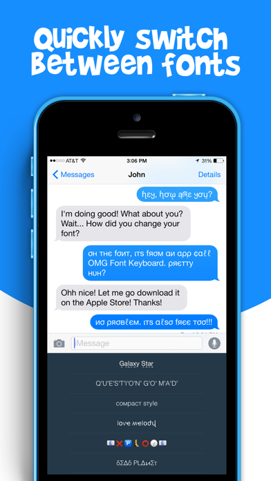 OMG Font Keyboard iPhone screenshot 5 - Utilities app