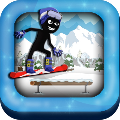 Stick-Man Pocket Snow-boarding Hero Game for Free icon