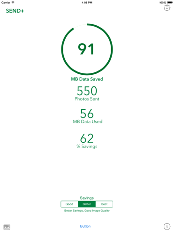 Screenshot #4 pour Send Plus - Save your data plan, send photos (email, text, Facebook, Twitter), track your data usage - compress your photos before sending and save money.