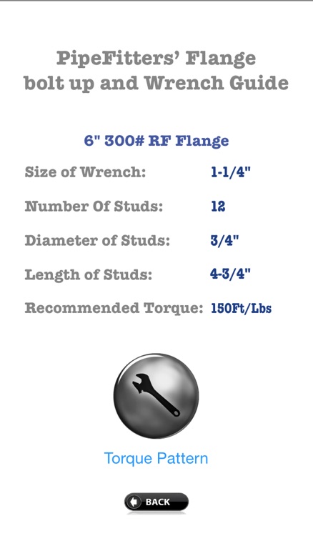 Pipefitters Flange Bolt up and Wrench Size Guide With recommended Torque Patterns
