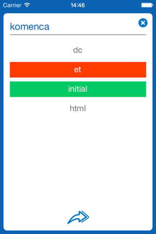 Esperanto−English dictionary screenshot 4