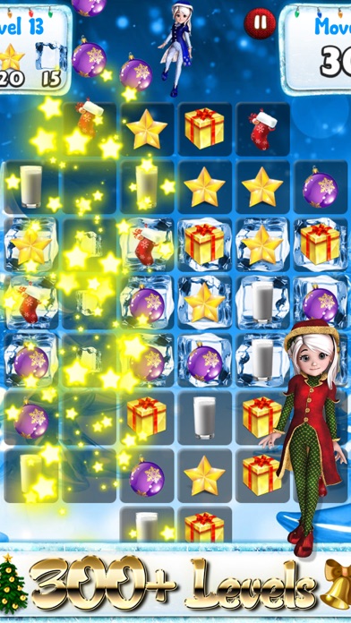 Screenshot #2 pour Santa Games and Puzzles - Swipe yummy candy to make it collect jewels for Christmas HD