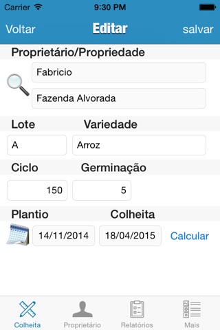 Programação da Colheita screenshot 2