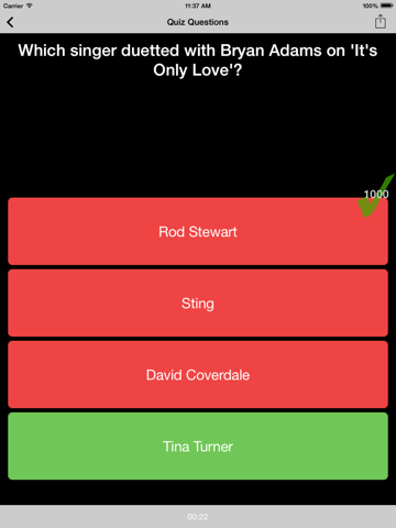 Classic Rock Quiz lite iPad screenshot