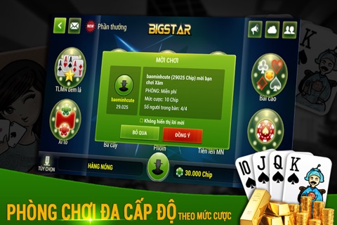 BigStar - Phỏm Xâm Liêng Poker Tiến Lên Mậu Binh screenshot 2