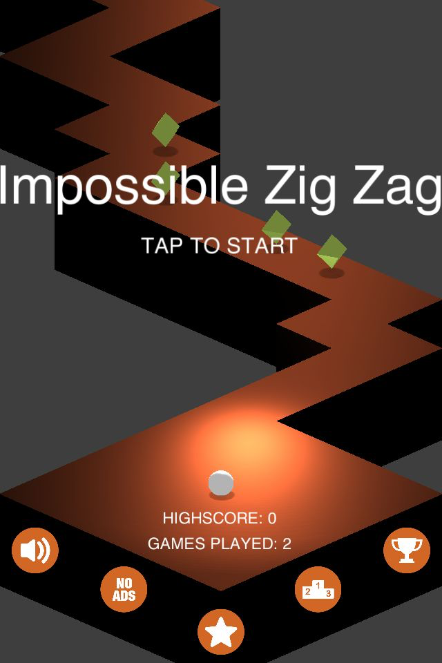 Impossible Zig-Rush On The Go Endless Arcade Game
