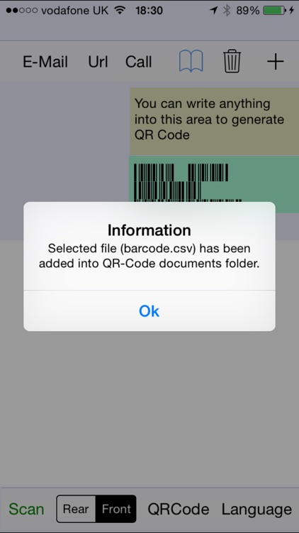 QR-Code and Barcode Scanner & Generator with Control from file option