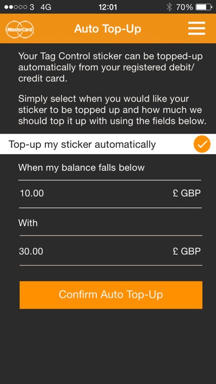 MasterCard Tag Control
