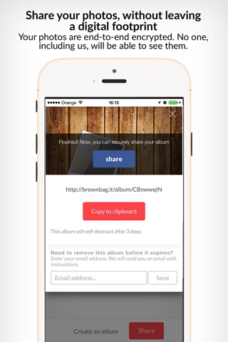 Brownbag - Safe photo sharing, without leaving a digital footprint screenshot 2