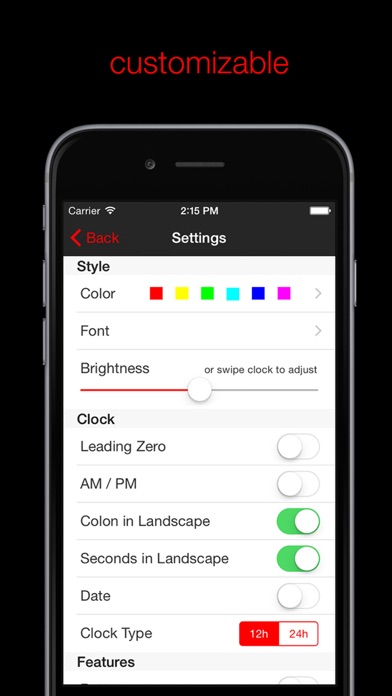 Nite Time - a simple night clock for your nightstand with flashlight iPhone screenshot 5 - Utilities app