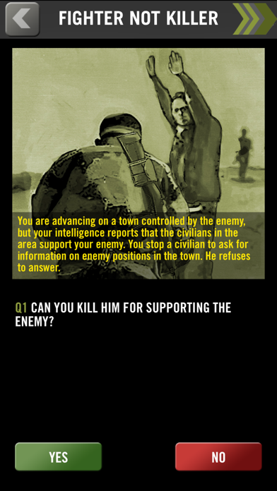 Screenshot #2 pour Combattant, pas Assassin - Testez vos connaissances des lois de la guerre